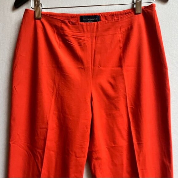 Piazza Sempione Audrey vibrant orange wool rayon blend taper pants Sz 30" - Picture 3 of 13